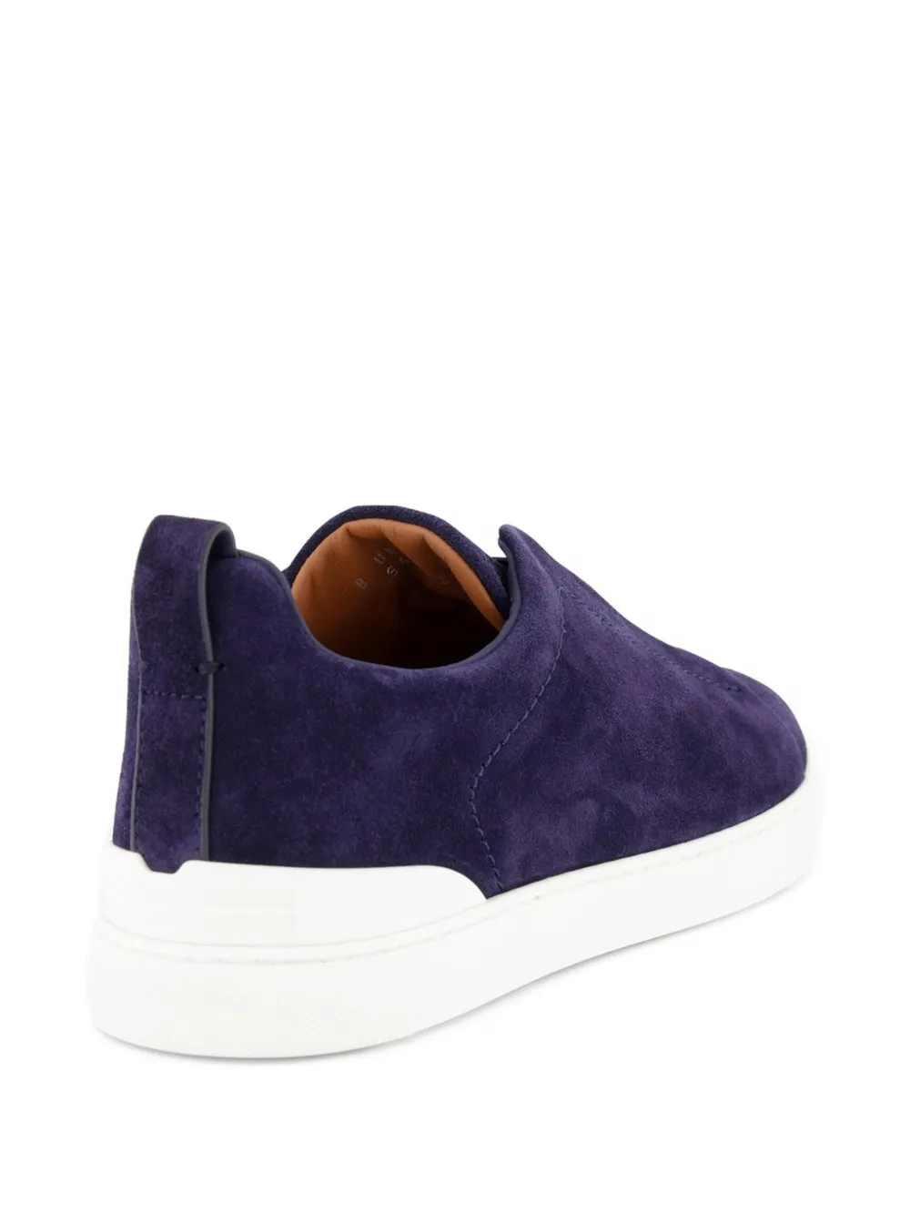 Zegna Low-top suède sneakers met stiksel Paars