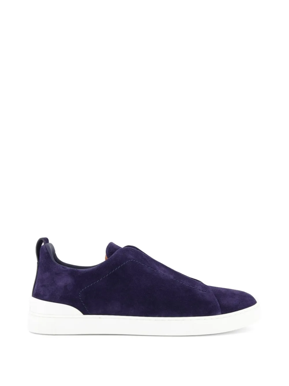 Zegna triple stitch low-top suede sneakers - Viola