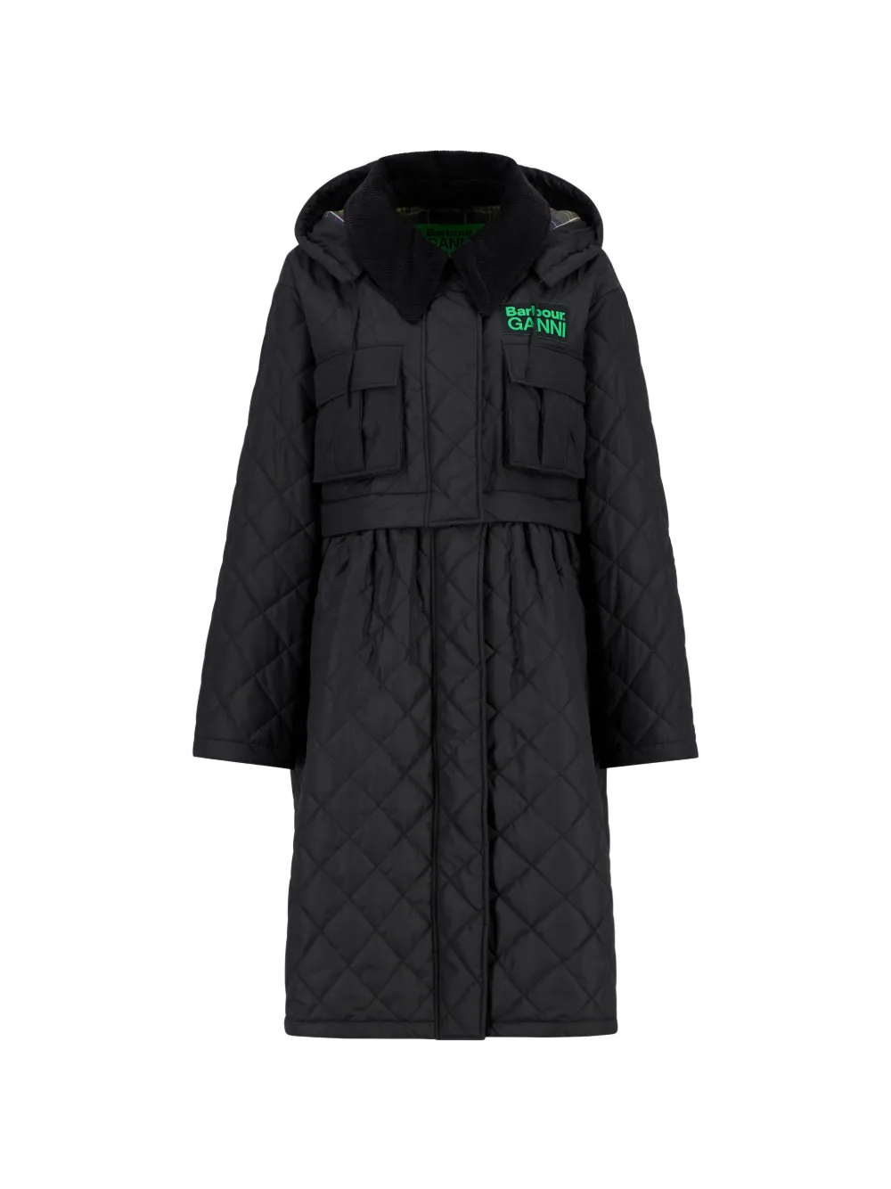 GANNI quilted pocket coat - Nero