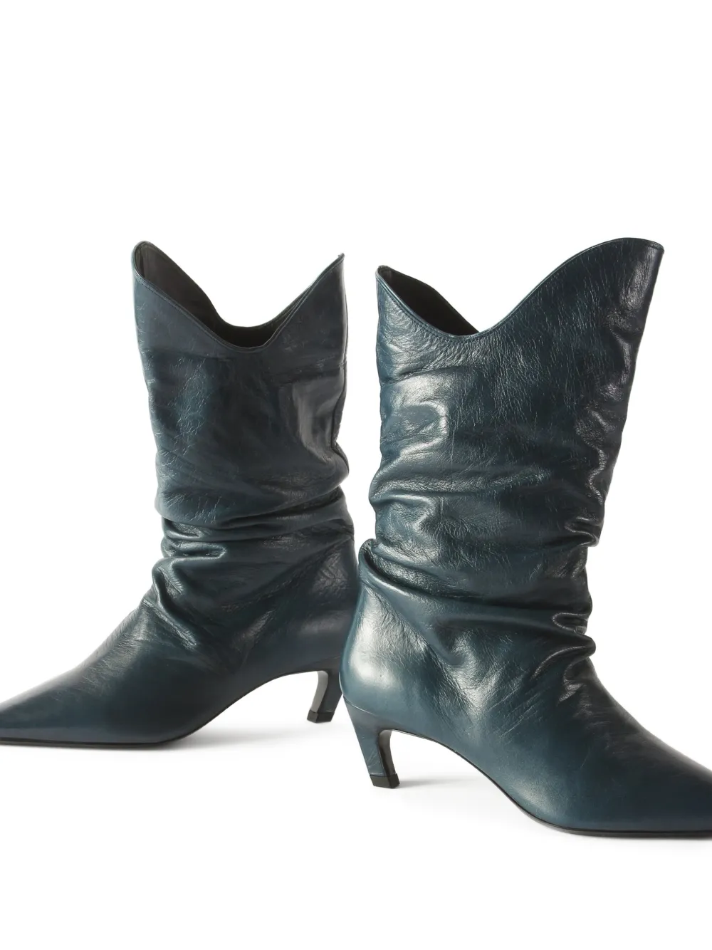Rejina Pyo slouchy leather boots Blauw