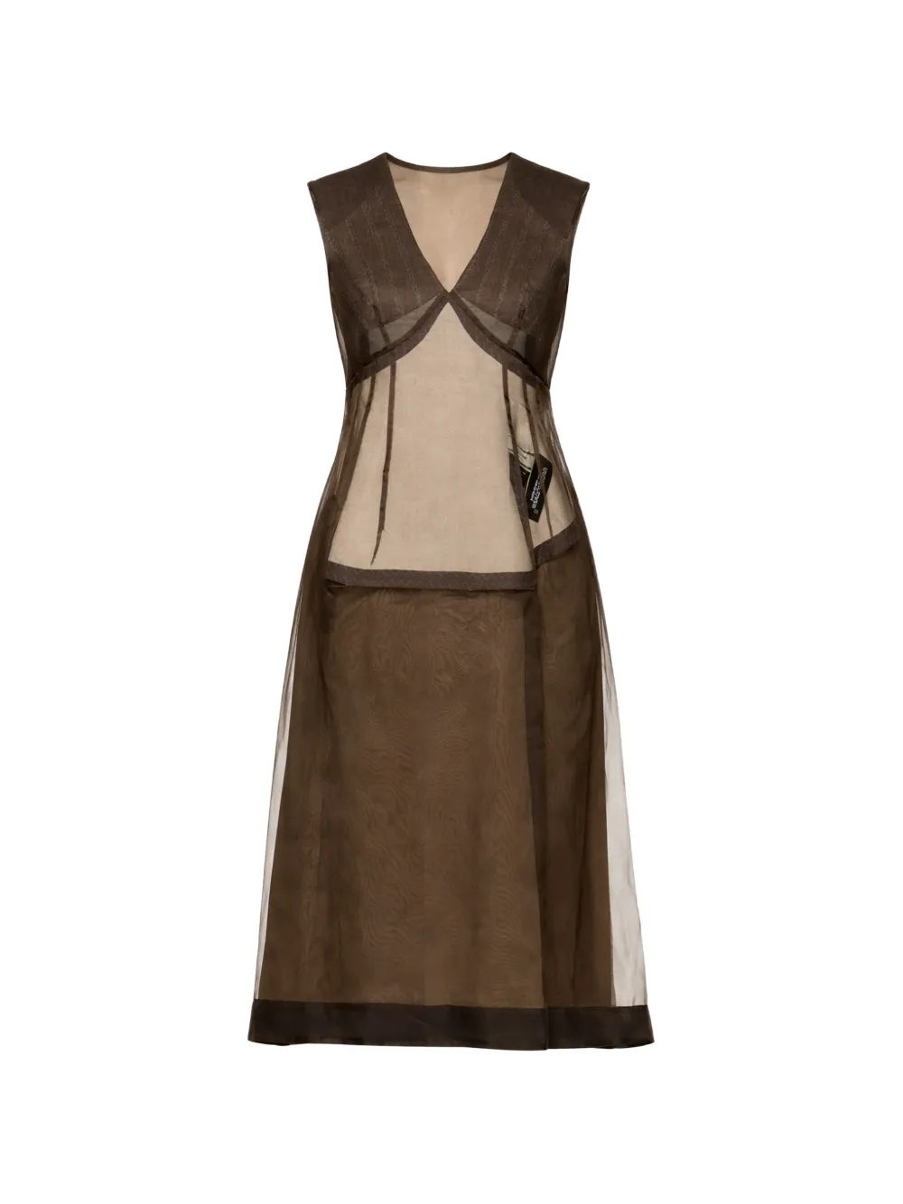 Undercover V-neck midi dress - Marrone