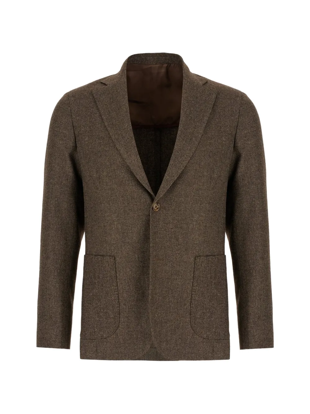 Barba Melange wool blazer - Marrone