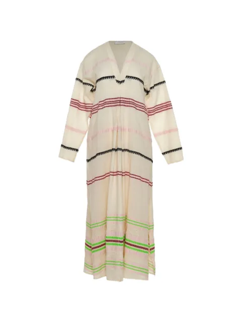 Devotion striped V-neck midi dress