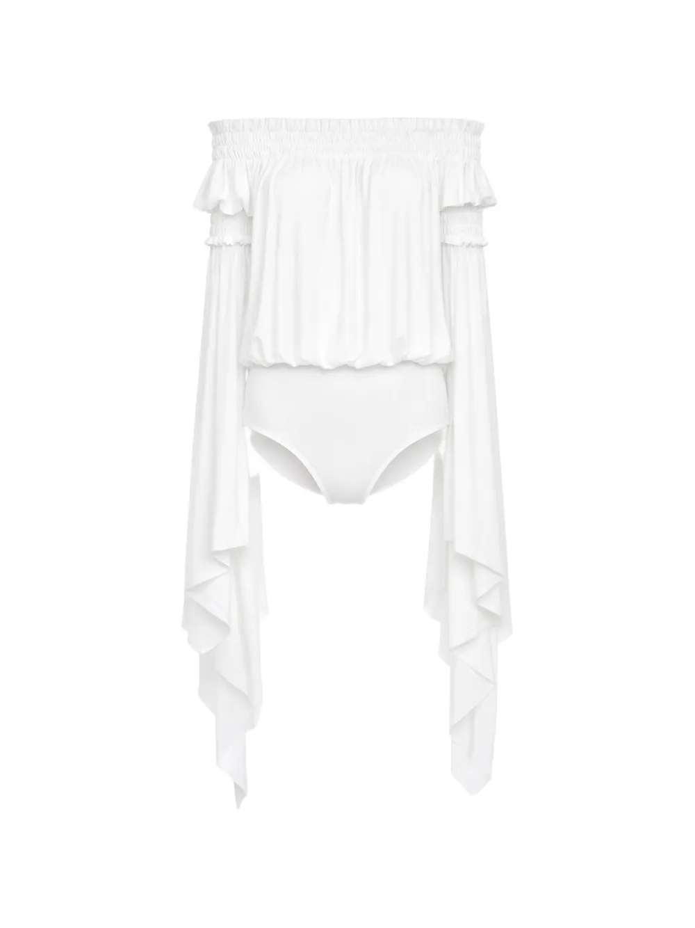 Norma Kamali handkerchief-sleeve bodysuit - Bianco