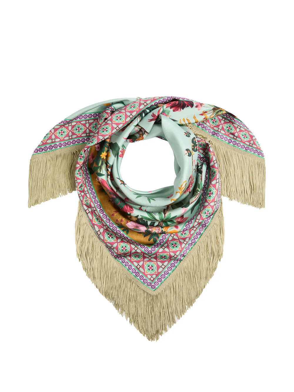  La Doublej Reversible Fringe Scarf - Blue 