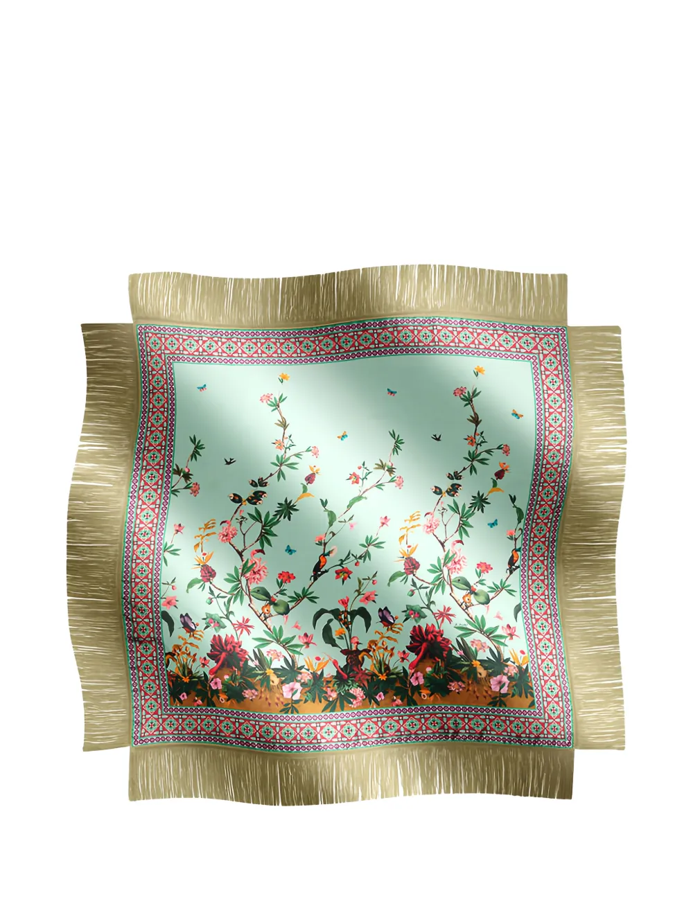 La Doublej Reversible Fringe Scarf In Burgundy