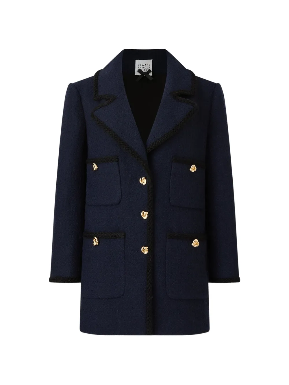 Edward Achour Paris gold-tone button braided jacket - Blu