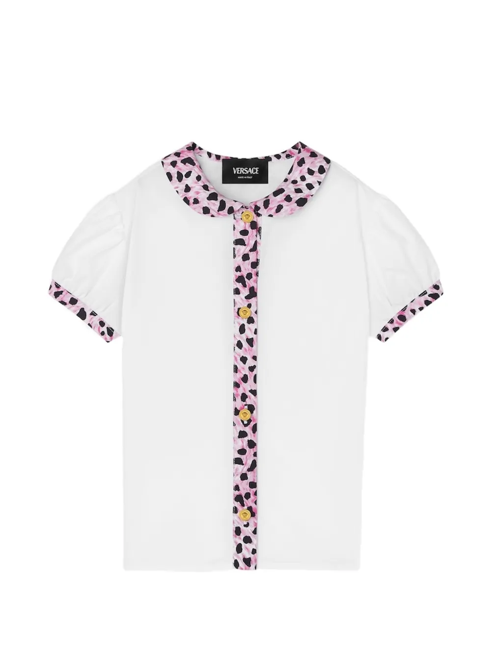 Versace Kids short-sleeve printed shirt - Bianco