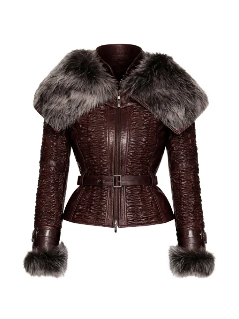 KNWLS smocked fur jacket