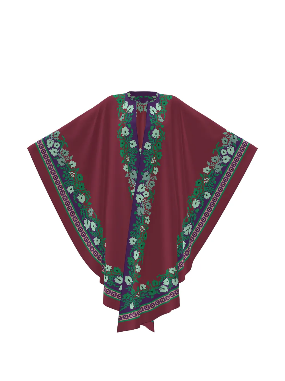 La DoubleJ Maria Cape mit Blumen-Print - Rot