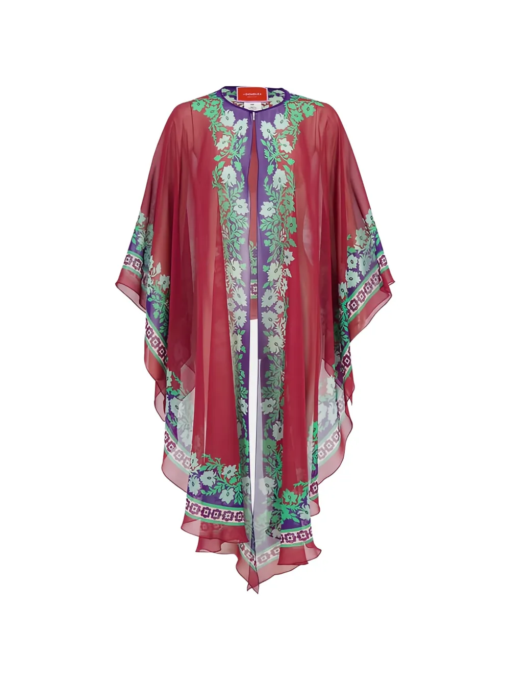 La DoubleJ Maria Cape mit Blumen-Print - Rot
