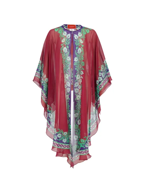 La DoubleJ Maria floral-print cape
