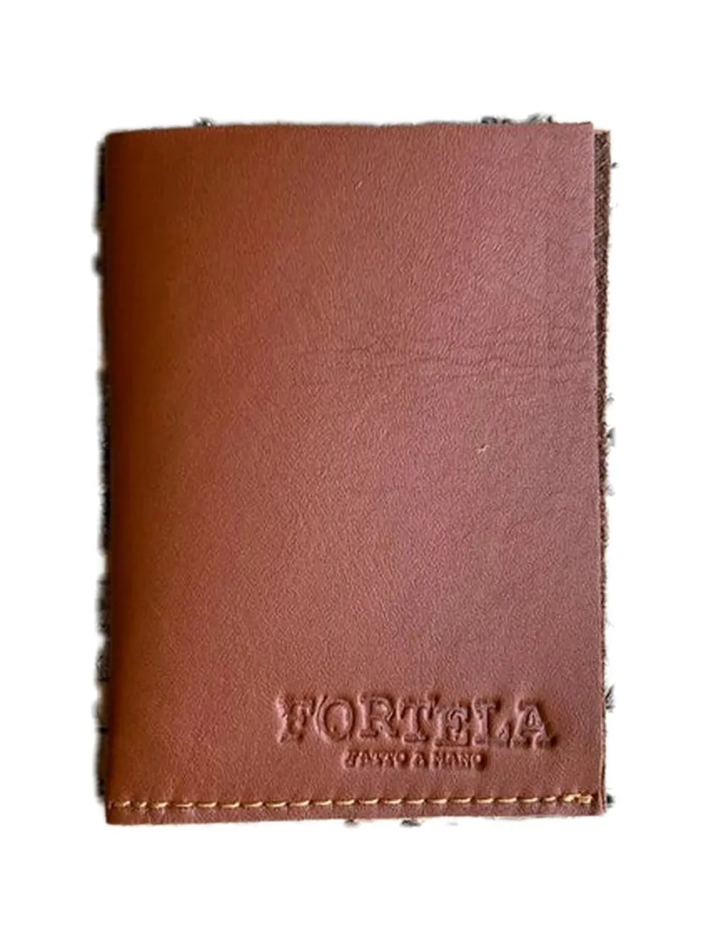 Fortela stitched trim leather wallet - Marrone