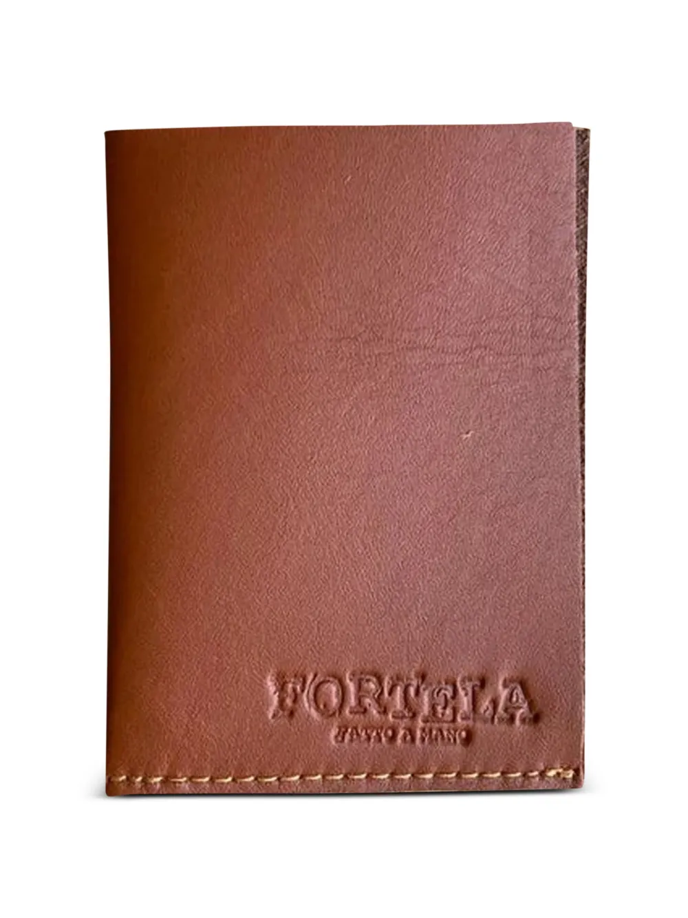 Fortela stitched trim leather wallet - Marrone