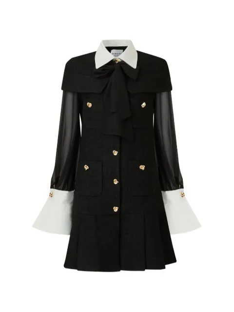 Edward Achour Paris vestido corto con botones y detalle de moño