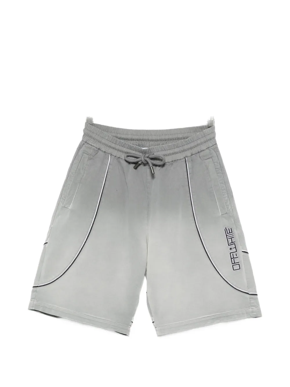 Off-White logo-print piped shorts - Grigio