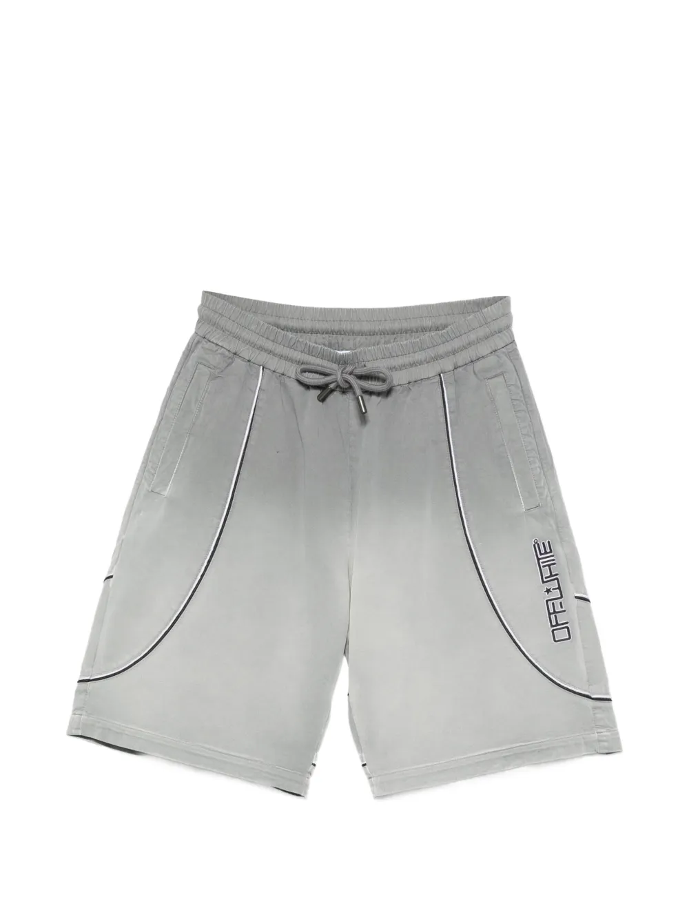 Off-White logo-print piped shorts - Grigio