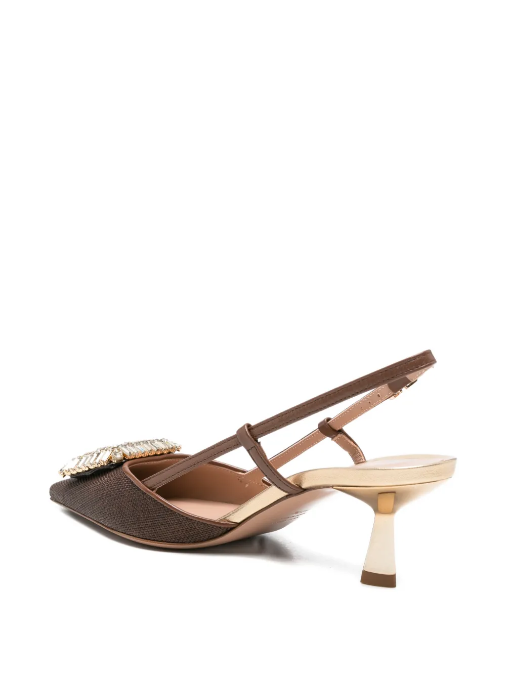 Roberto Festa Julien verfraaide slingback pumps Bruin