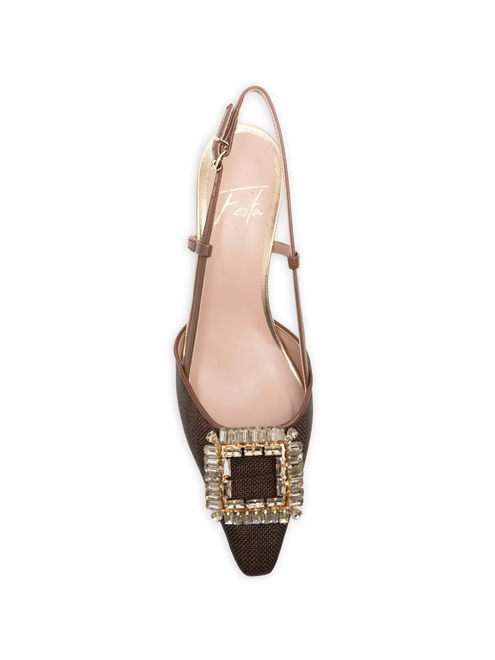 Roberto Festa Julien verfraaide slingback pumps Bruin