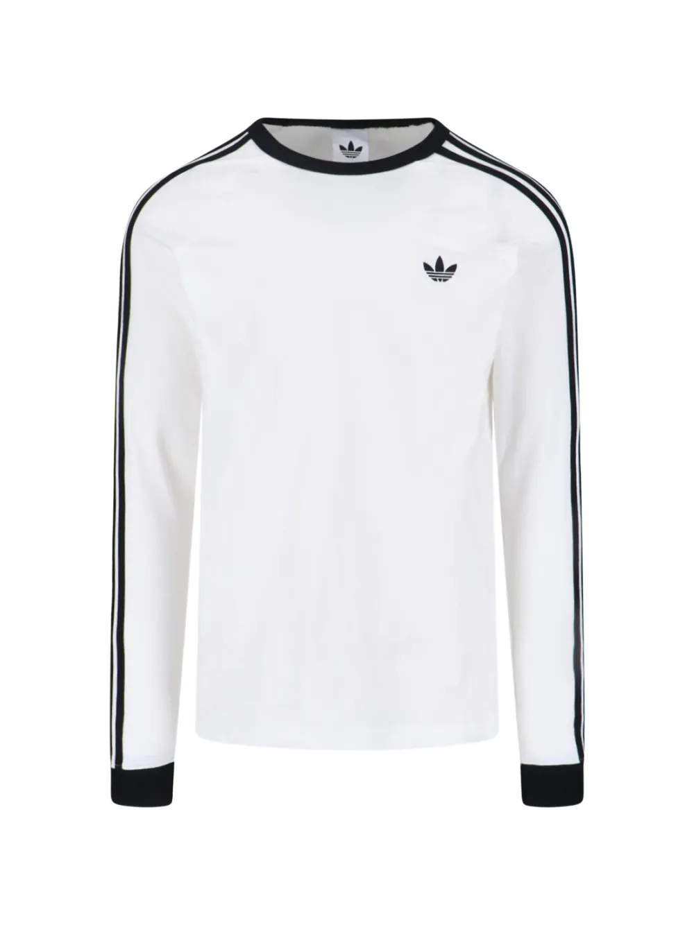 adidas logo striped T-shirt - Bianco