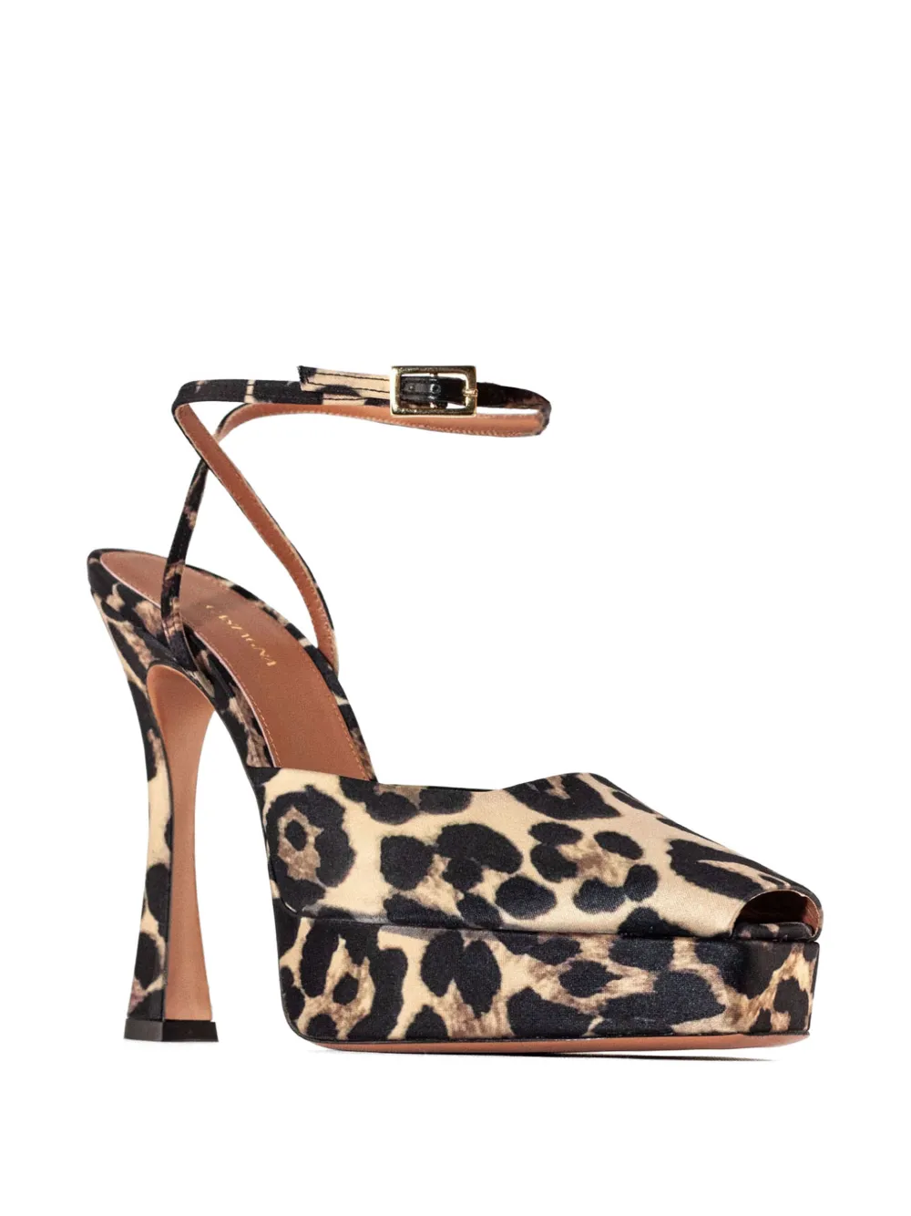 Castagna Vicky sandalen met plateauzool en dierenprint Beige