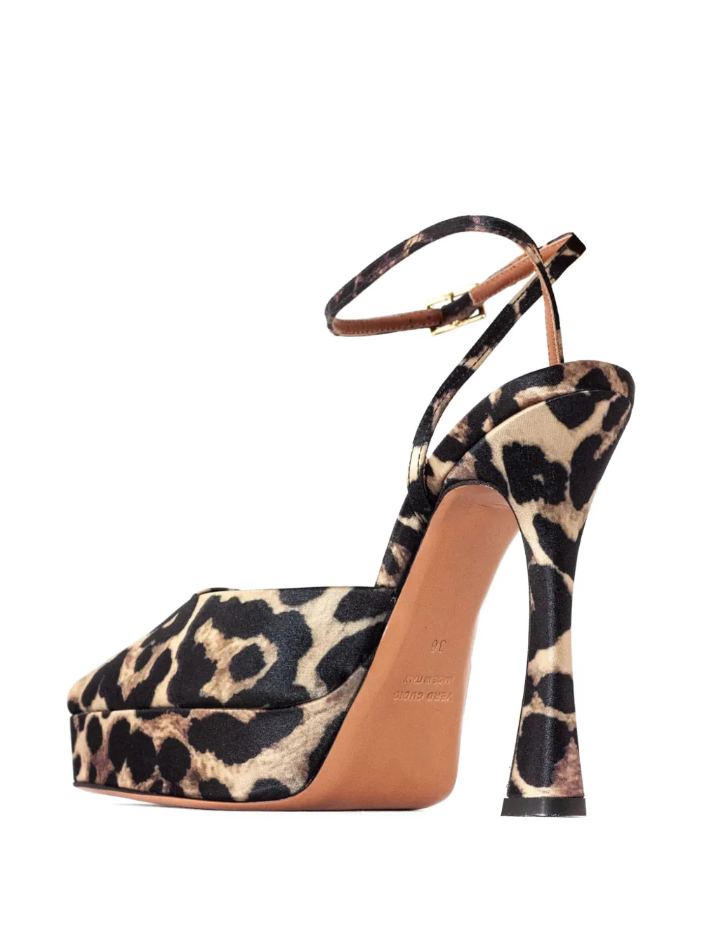 Castagna Vicky sandalen met plateauzool en dierenprint Beige