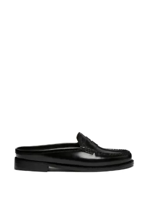 leather loafers black slide loafers