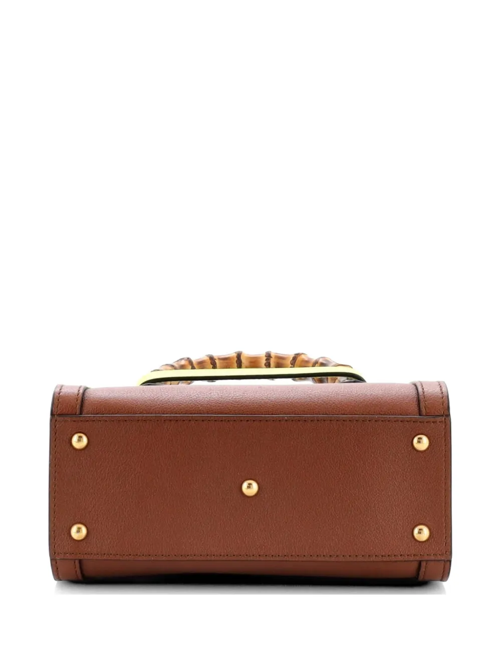 Gucci Pre-Owned Diana NM Bamboo Handle Tote Leather Mini crossbody bag - Marrone