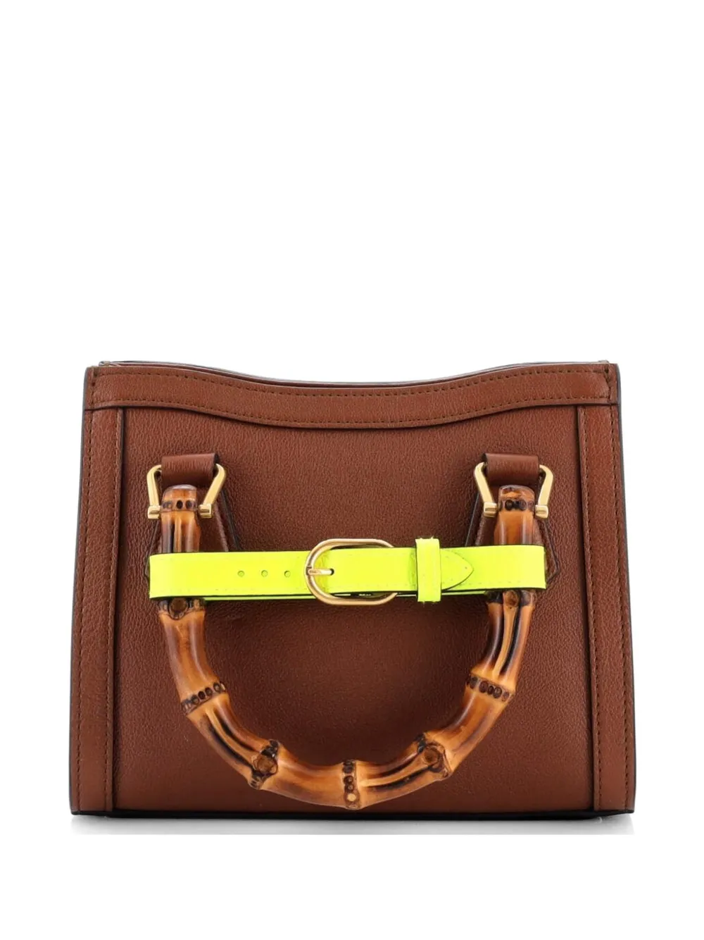 Diana Nm Bamboo Handle Tote Leather Mini Crossbody Bag