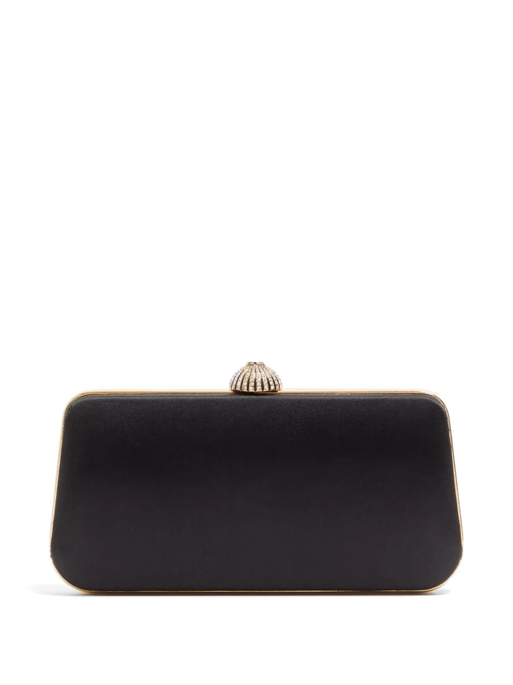 Valentino Garavani Carry Secrets satijnen clutch met geborduurde bloemen Zwart