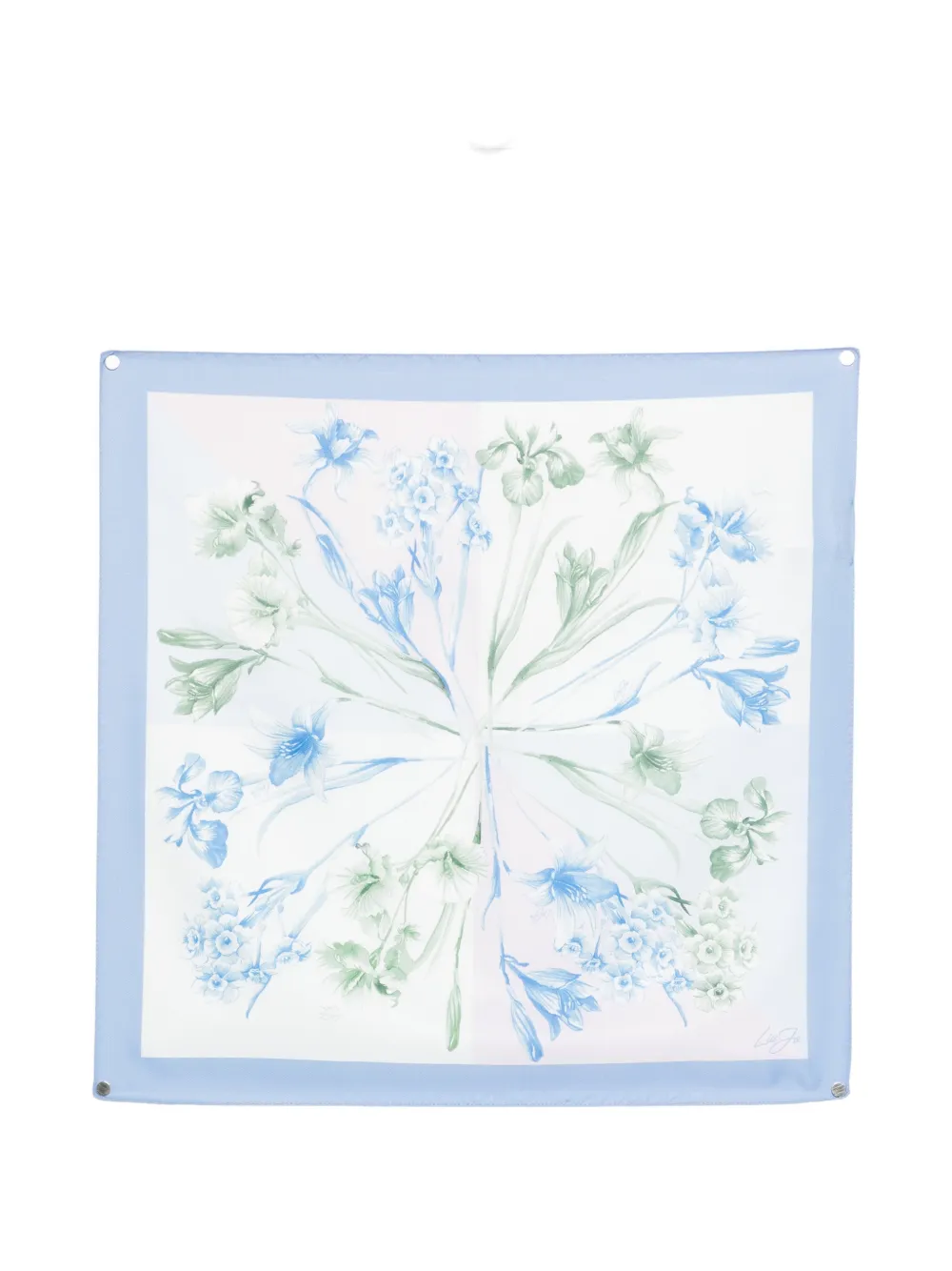 Liu •jo Floral-detail Scarf In Blue