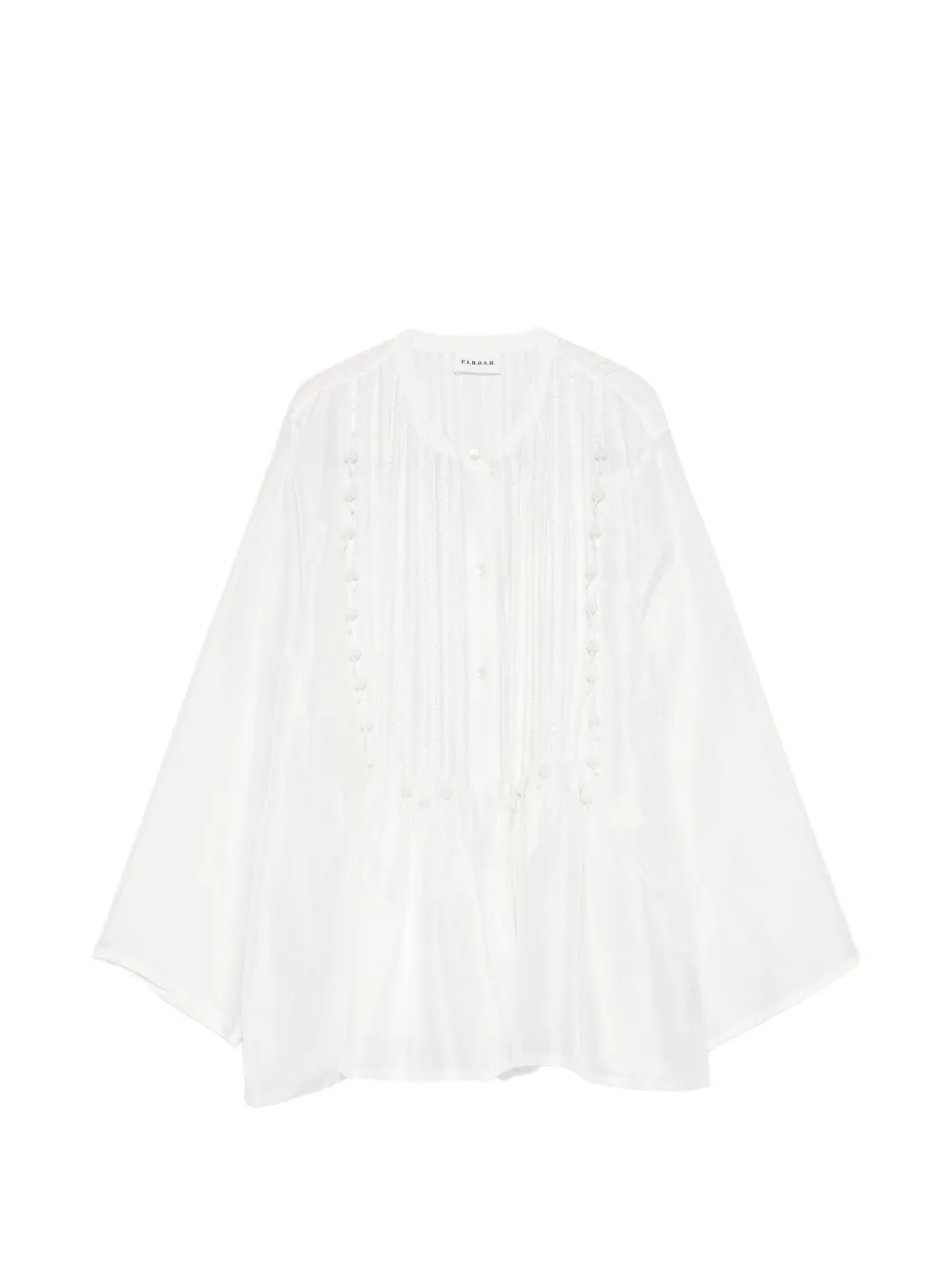 P.A.R.O.S.H. beaded pleated blouse - White