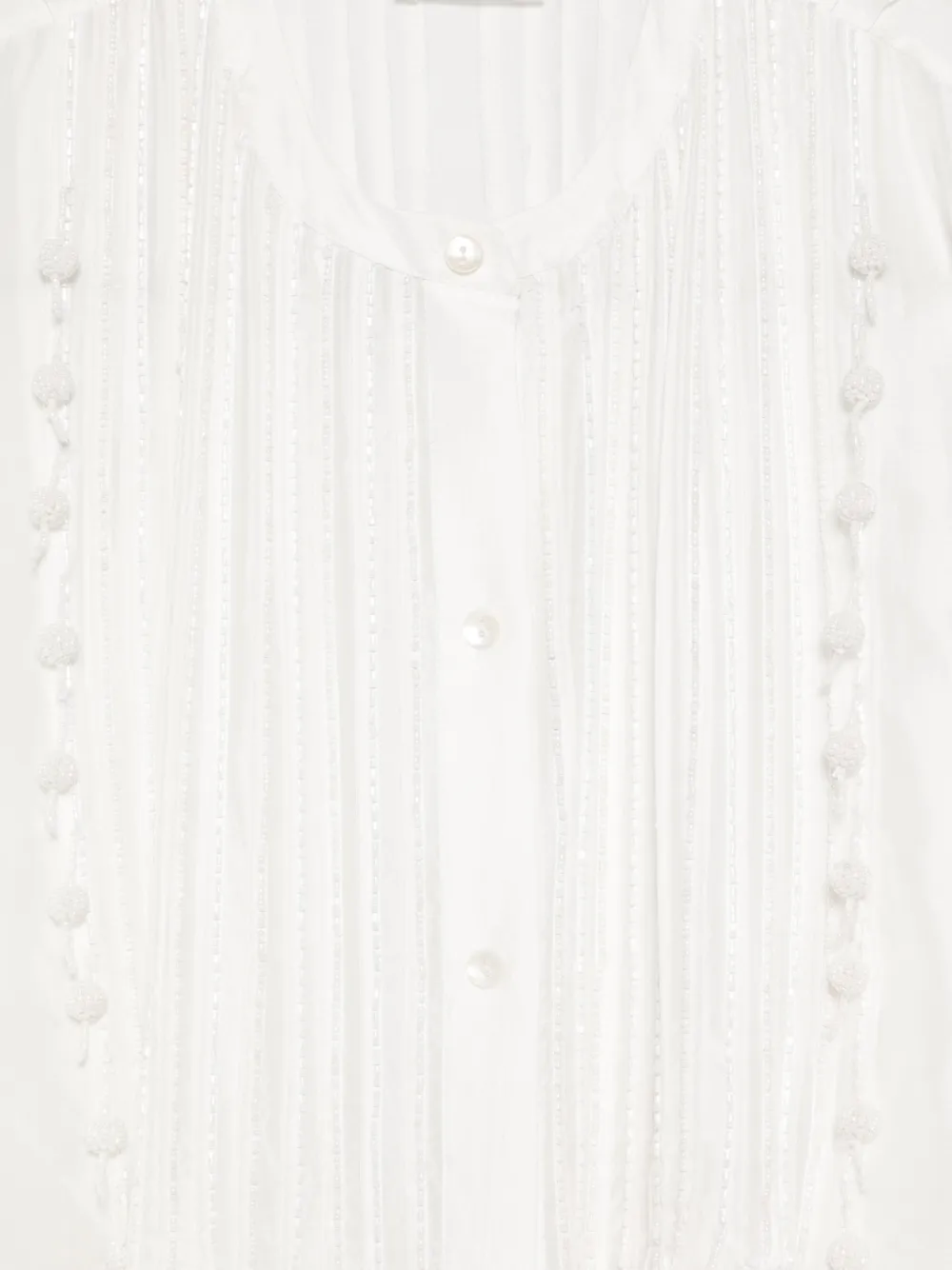  P.a.r.o.s.h. Beaded Pleated Blouse - White 