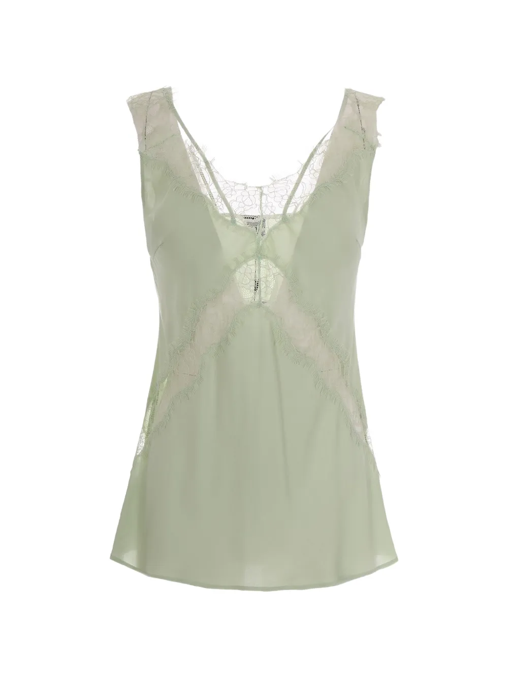 PINKO lace-detail top - Verde