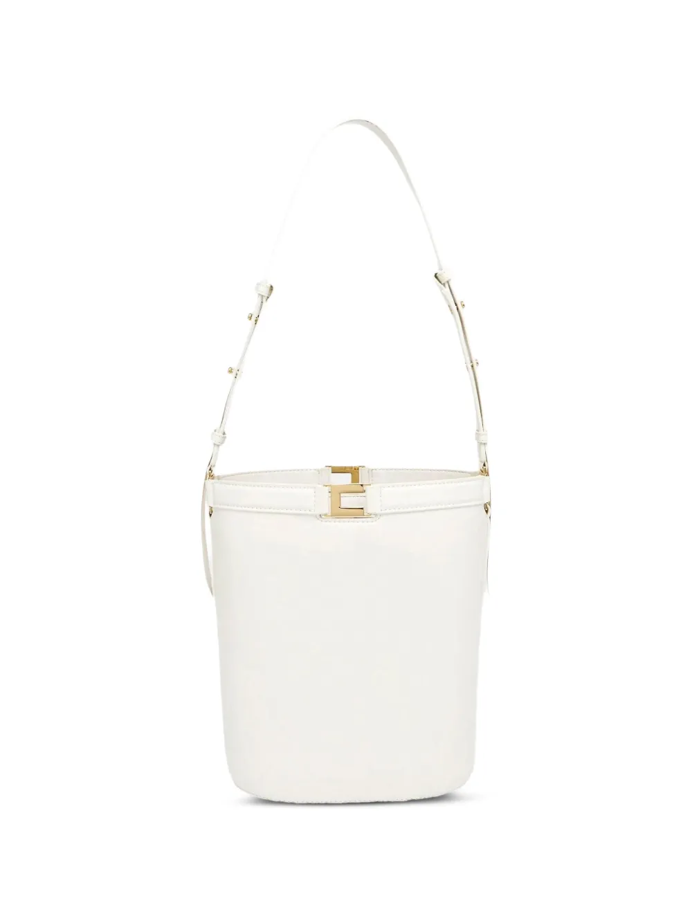 Elisabetta Franchi Bucket-tas met Naplak-effect Wit