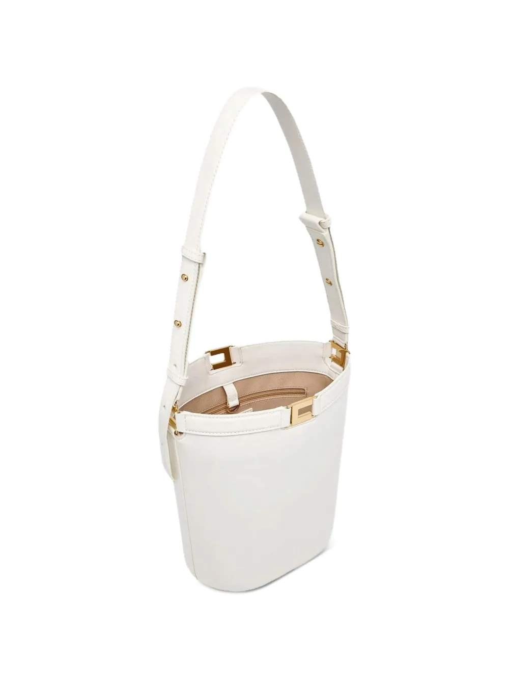 Elisabetta Franchi Bucket-tas met Naplak-effect Wit