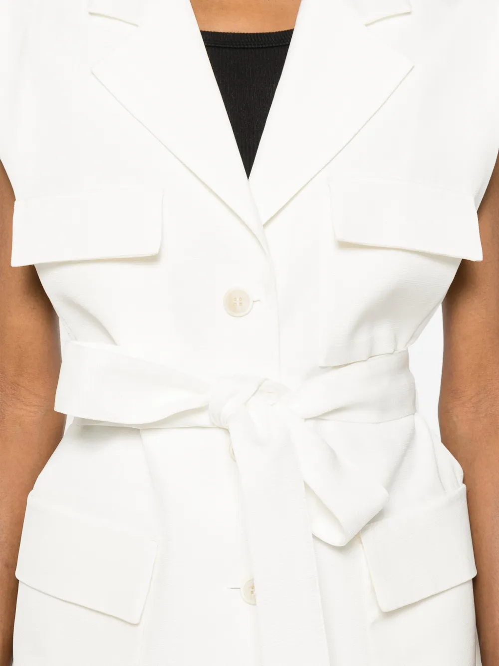 P.A.R.O.S.H. Gilet met ceintuur Wit