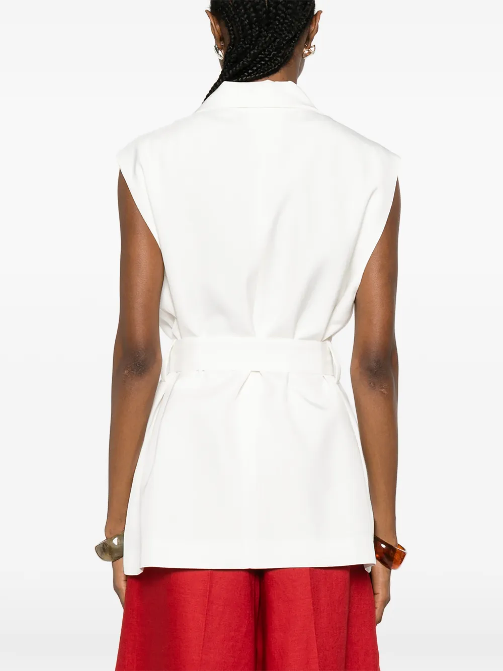 P.A.R.O.S.H. Gilet met ceintuur Wit