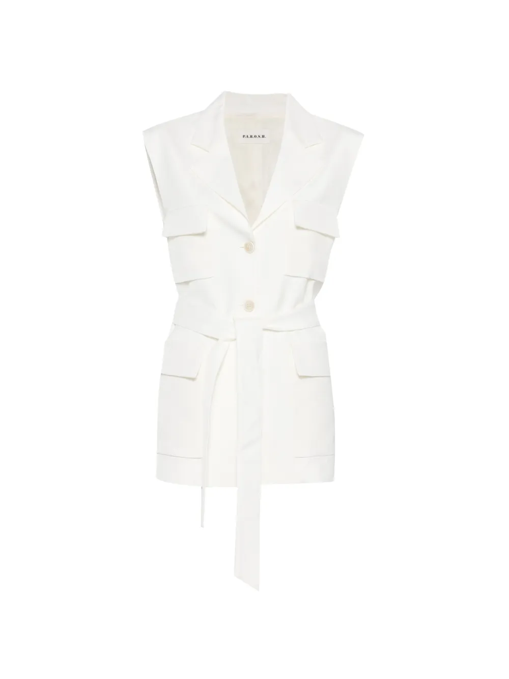 P.A.R.O.S.H. pocket belted waistcoat - Bianco