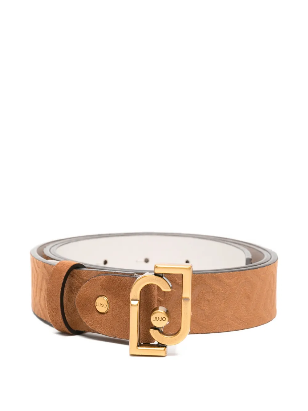 Liu •jo Patterned Buckle Belt In Brown