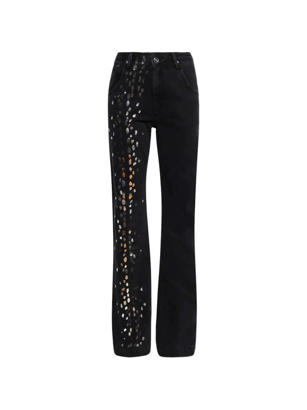 David Koma speckled foil jeans - Nero
