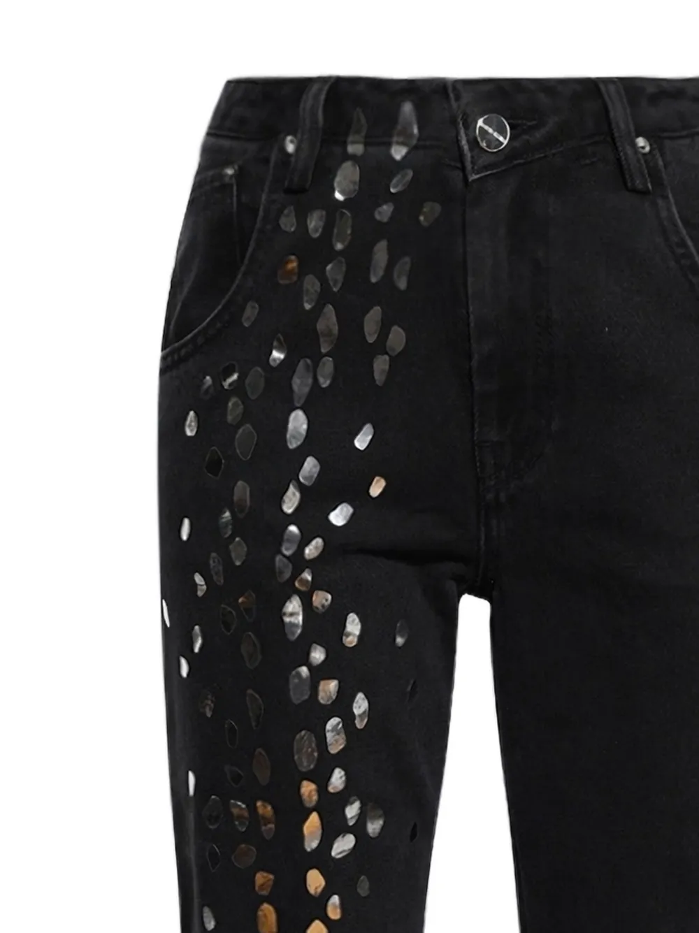  David Koma Speckled Foil Jeans - Black 
