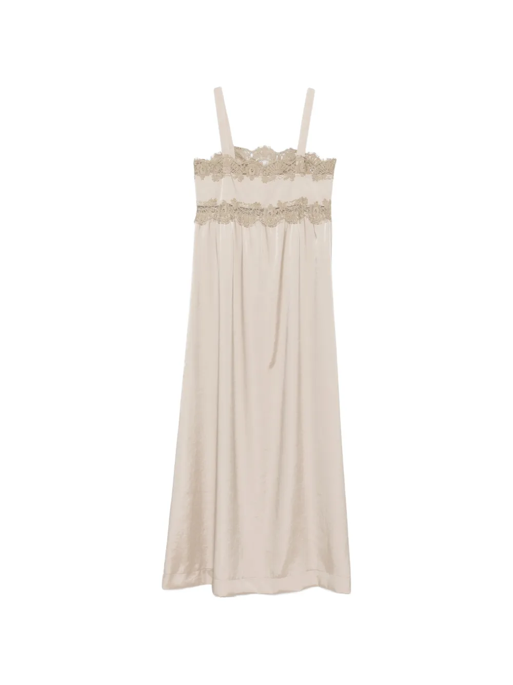 P.A.R.O.S.H. Maxi-jurk met kant Beige