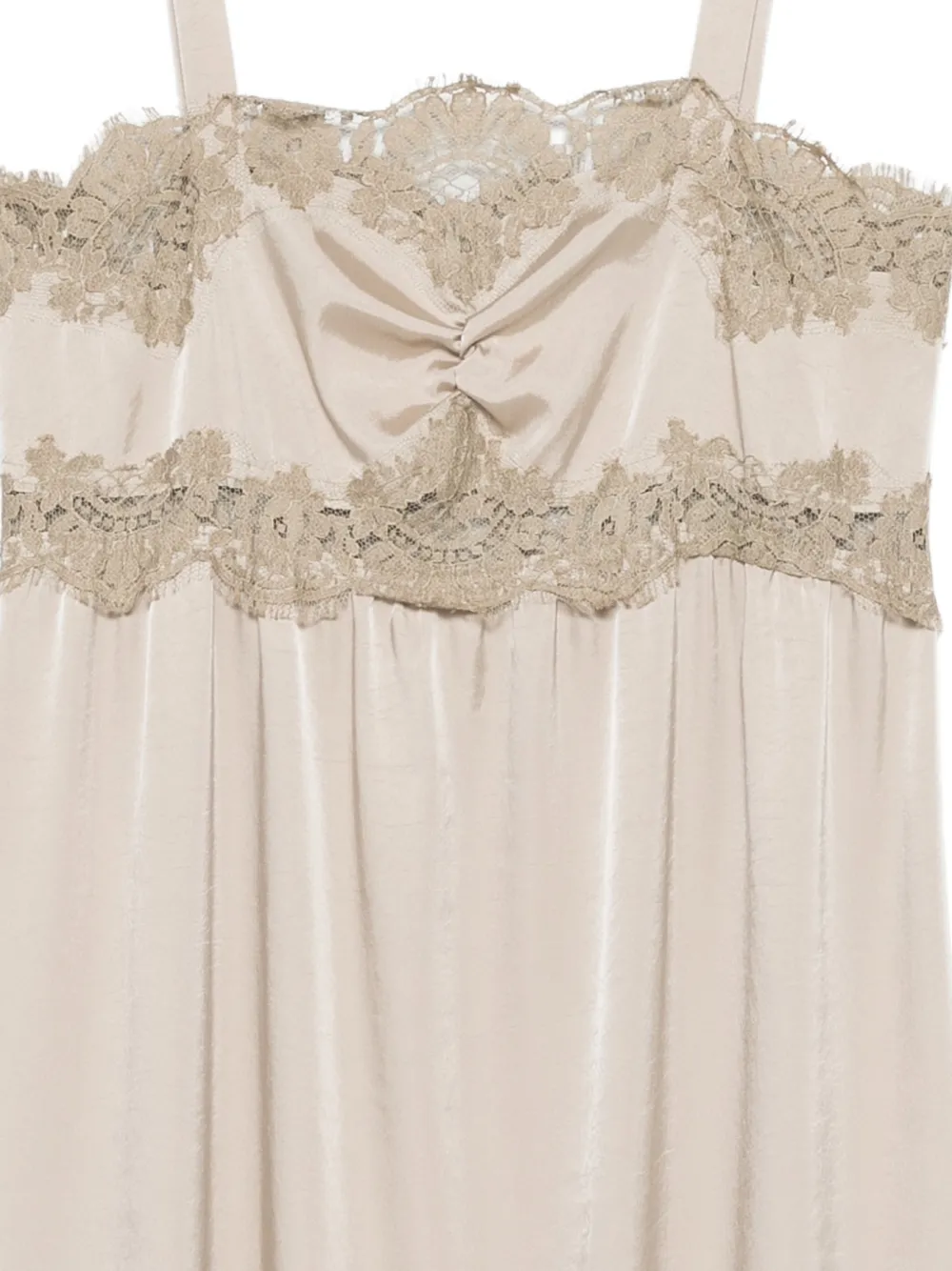 P.A.R.O.S.H. Maxi-jurk met kant Beige