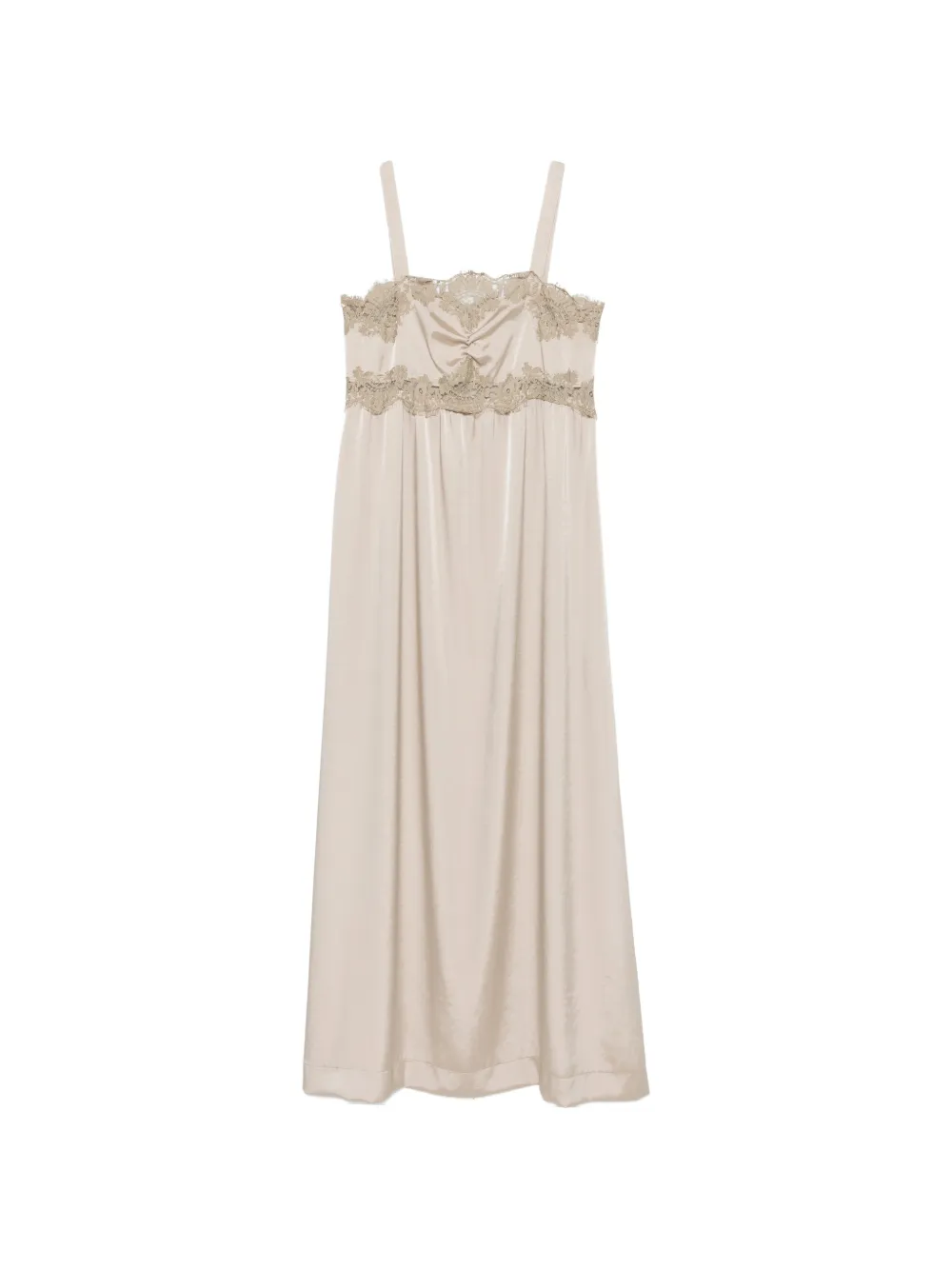 P.A.R.O.S.H. lace long maxi dress - Toni neutri