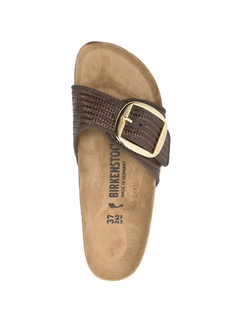 Birkenstock Madrid sandalen met geweven detail en gesp Bruin