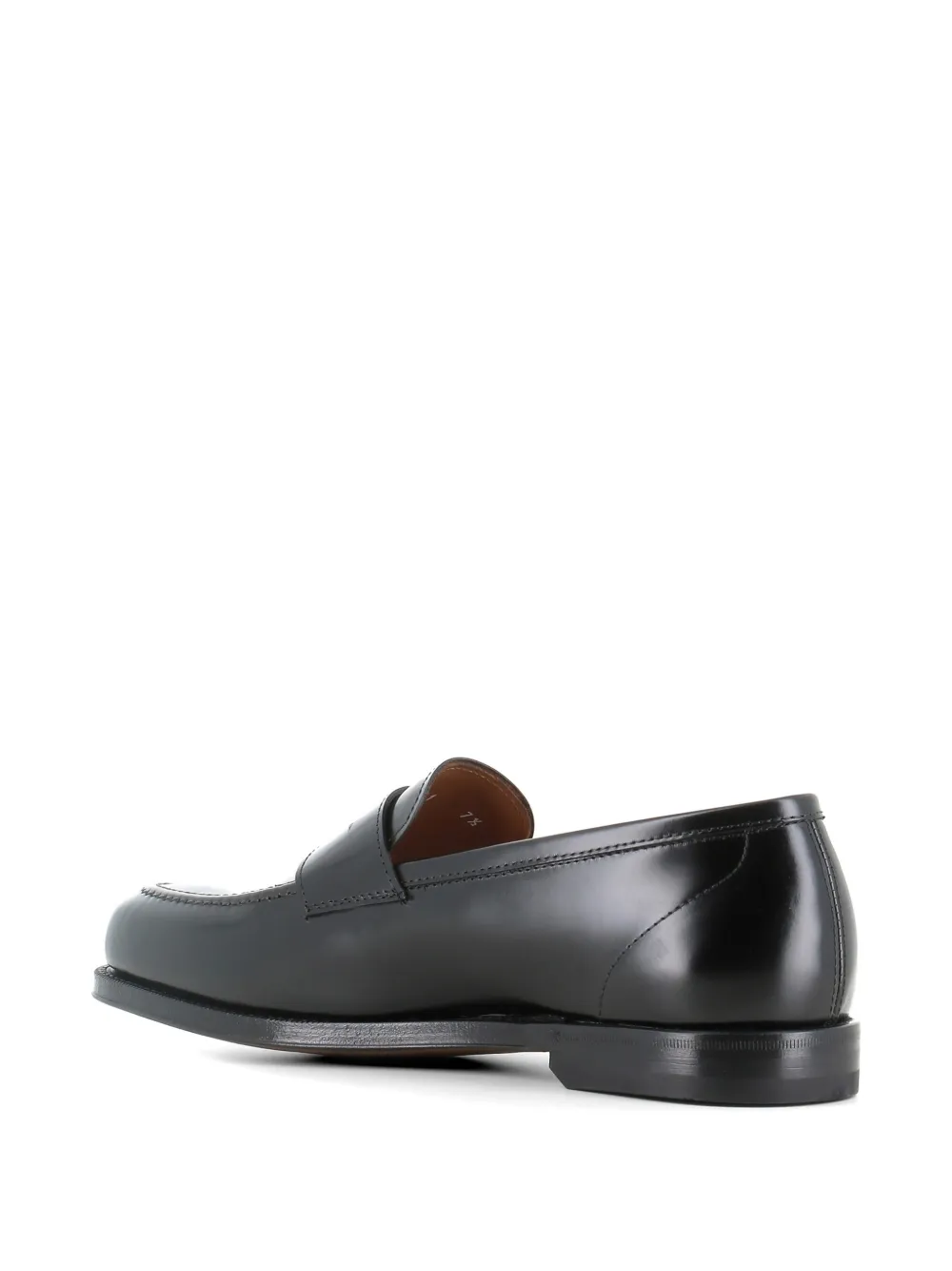 Green George Leren loafers met bandje Zwart