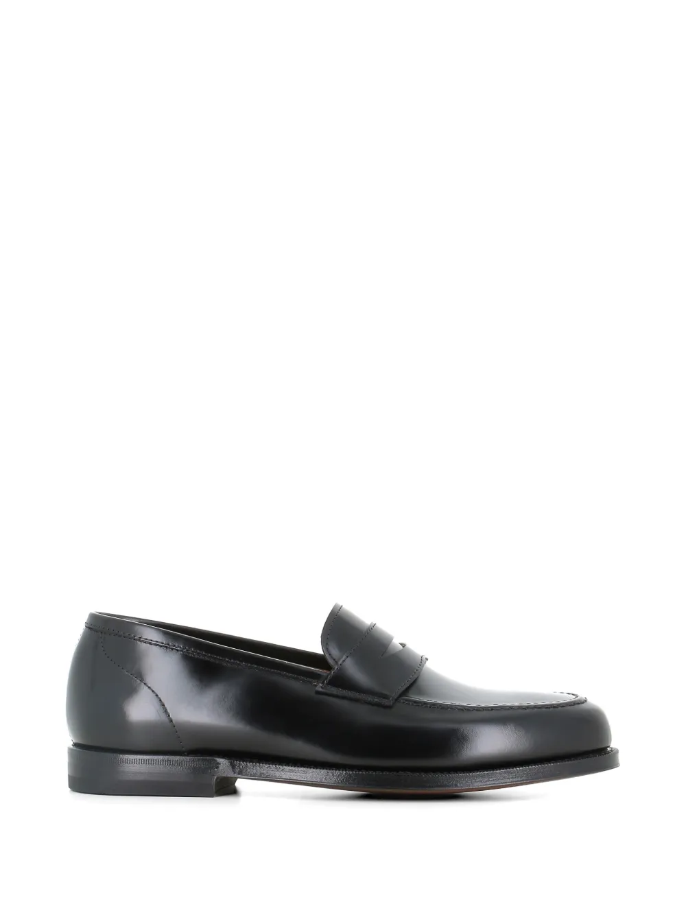Green George polished strap leather loafers - Nero