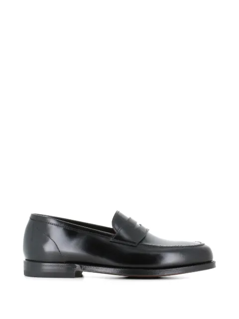 Green George polished strap leather loafers