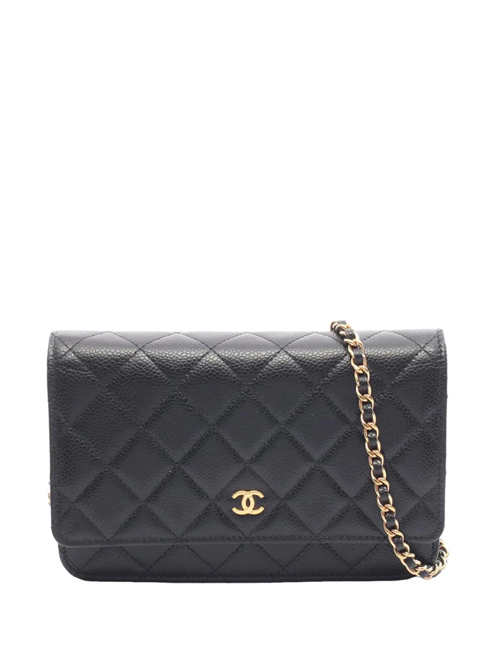 CHANEL Pre-Owned 2021-2026 CC Quilted Caviar Wallet on Chain crossbody bag - Nero
